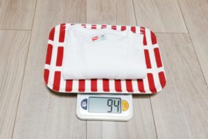 Hanesビズ魂Vネック半袖Mサイズの重量
